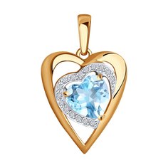 Подвеска SOKOLOV из золота с топазом и фианитами