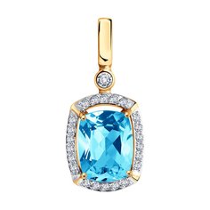 Подвеска SOKOLOV из золота с топазом и фианитами