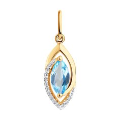 Подвеска SOKOLOV из золота с топазом и фианитами