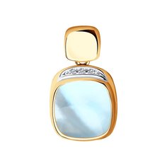 Подвеска SOKOLOV из золота с бриллиантами и дуплетом из топаза и перламутра