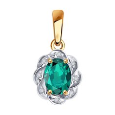 Подвеска SOKOLOV из золота с бриллиантами и изумрудом