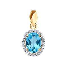 Подвеска SOKOLOV из золота с топазом и фианитами