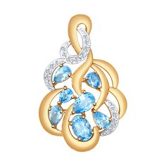 Подвеска SOKOLOV из золота с топазами и фианитами