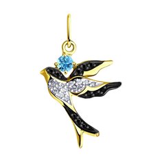 Подвеска SOKOLOV из желтого золота с топазом и фианитами