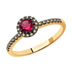 Кольцо SOKOLOV из золота с бриллиантами и рубином