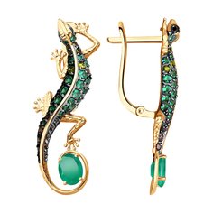 Серьги SOKOLOV из золота с агатами и фианитами