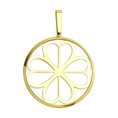 Подвеска SOKOLOV из желтого золота с минеральным стеклом