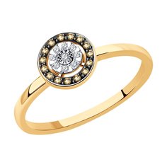 Кольцо SOKOLOV Diamonds из комбинированного золота с бриллиантами