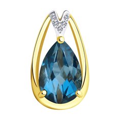 Подвеска SOKOLOV из желтого золота с лондон топазом и фианитами