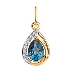 Подвеска SOKOLOV из золота с лондон топазом и фианитами