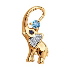 Подвеска SOKOLOV из золота с топазом и фианитами