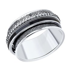 Кольцо SOKOLOV из серебра с фианитами и эмалью