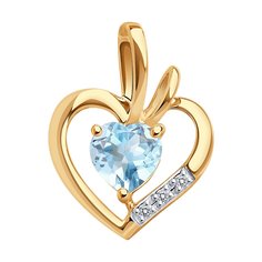 Подвеска SOKOLOV из золота с бриллиантами и топазом