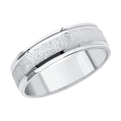 Обручальное кольцо SOKOLOV из белого золота, с алмазной гранью