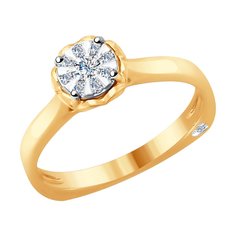 Кольцо SOKOLOV Diamonds из комбинированного золота с бриллиантами