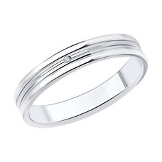 Обручальное кольцо SOKOLOV из серебра с фианитом