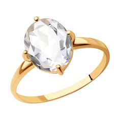 Кольцо SOKOLOV из золота с горным хрусталем