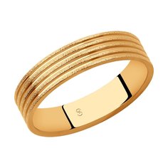 Обручальное кольцо SOKOLOV из комбинированного золота, 4,5 мм, с алмазной гранью