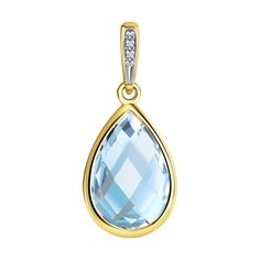 Подвеска SOKOLOV из желтого золота с бриллиантами и топазом