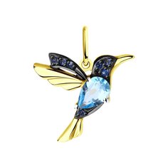 Подвеска SOKOLOV из желтого золота с топазом и фианитами