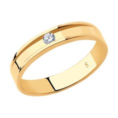 Обручальное кольцо SOKOLOV из золота с бриллиантом, comfort fit