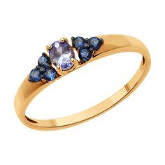 Кольцо SOKOLOV из золота с сапфирами и танзанитом