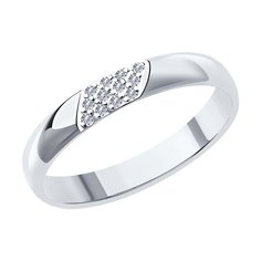 Обручальное кольцо SOKOLOV Diamonds из белого золота с бриллиантами