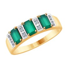 Кольцо SOKOLOV Diamonds из золота с бриллиантами и агатами