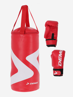 Набор боксерский детский Demix Gift Box, мешок 5 кг и перчатки 4 oz, Красный