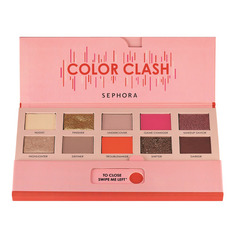 Color Clash Палетка для макияжа глаз 10 оттенков NUDE YET HOT Sephora Collection