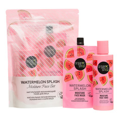 Aqua Face Set Watermelon Splash Подарочный увлажняющий набор для лица Organic Shop