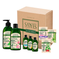 LUXURY HERBAL Набор с бессульфатным гелем для умывания и тонизирующим лосьоном-пилингом с розовой водой Sayyes