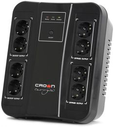 Источник бесперебойного питания Crown CMUS-255 EURO SMART CM000003158 Line Interactive 650VA/390W, 2V/7AH, розетки 8*EURO, трансформатор AVR 220/230/2