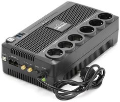 Источник бесперебойного питания Crown CMUS-165 EURO SMART Line Interactive 650VA/390W, 2V/7AH, розетки 3*EURO с резервным питанием и фильтрацией + 3*E