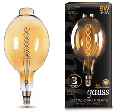 Лампа светодиодная Gauss 152802008 LED Vintage Filament Flexible BT180 8W E27 180*360mm Golden 620lm 2400K