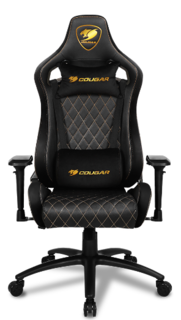 Кресло игровое Cougar Armor S black (ПВХ-кожа, регулируемый угол наклона, механизм качания)