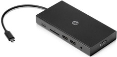 Концентратор HP 1C1Y5AA USB-С, 2xUSB 2.0, 2xUSB 3.0, HDMI, SD, microSD, VGA, USB-C, mini Jack 3.5, Ethernet 10/100/1000 Мбит/с