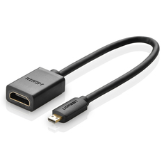 Кабель интерфейсный UGREEN 20134 micro HDMI male to HDMI female, 22 см, черный
