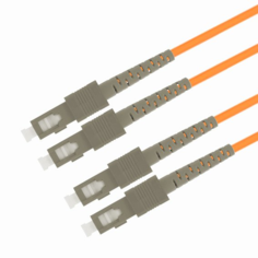 Патч-корд волоконно-оптический TELCORD ШОС-2x3.0-2SC/U-2SC/U-MM50-2м-LSZH-OR duplex SC/UPC-SC/UPC, MM 50/125 (OM2), 3.0 мм, LSZH, 2м