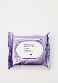 Салфетки для снятия макияжа Kiko Milano с отшелушивающим и освежающим действием PURE CLEAN SCRUB & PEEL WIPES, 20 шт
