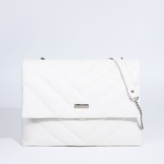 Сумка-мессенджер на клапане, цвет белый Textura