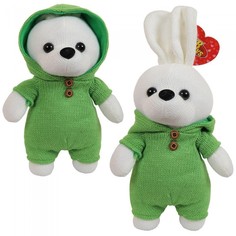 Мягкие игрушки Мягкая игрушка ABtoys Knitted Зайка вязаный 22 см в зеленом костюмчике