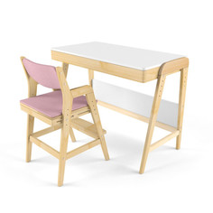 Детские столы и стулья 38 Попугаев Комплект растущий стол и стул с чехлом Вуди (белый/берёза)