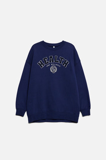 Свитшот oversize хлопковый с принтом-надписью Befree