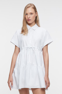 Платье-рубашка мини хлопковое с поясом в кулиске Befree