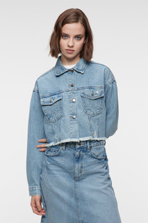 Куртка джинсовая укороченная с обрезанными краями Befree