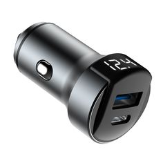 Автомобильное зарядное устройство OLMIO 38W, Type-C +USB, PD, QC, gray