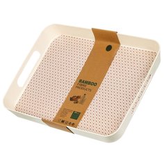 Поднос бамбук, 41х31 см, прямоугольный, с ручками, Y4-6393