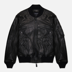 Мужская куртка бомбер EASTLOGUE MA-1 Leather, цвет чёрный, размер S