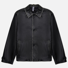Мужская демисезонная куртка UNAFFECTED Drawstring Leather, цвет чёрный, размер M